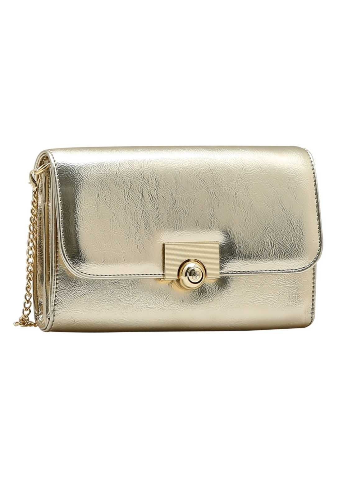 Bolsa Feminina Chenson Clucth Noite 3485874 Dourado