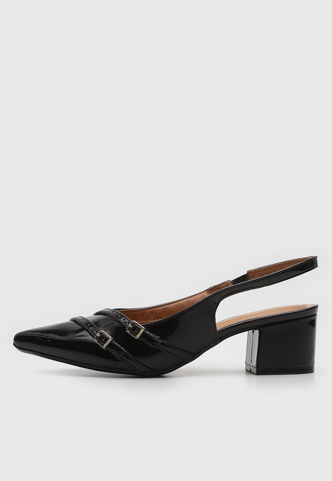 Scarpin Slingback Vizzano Verniz Preto