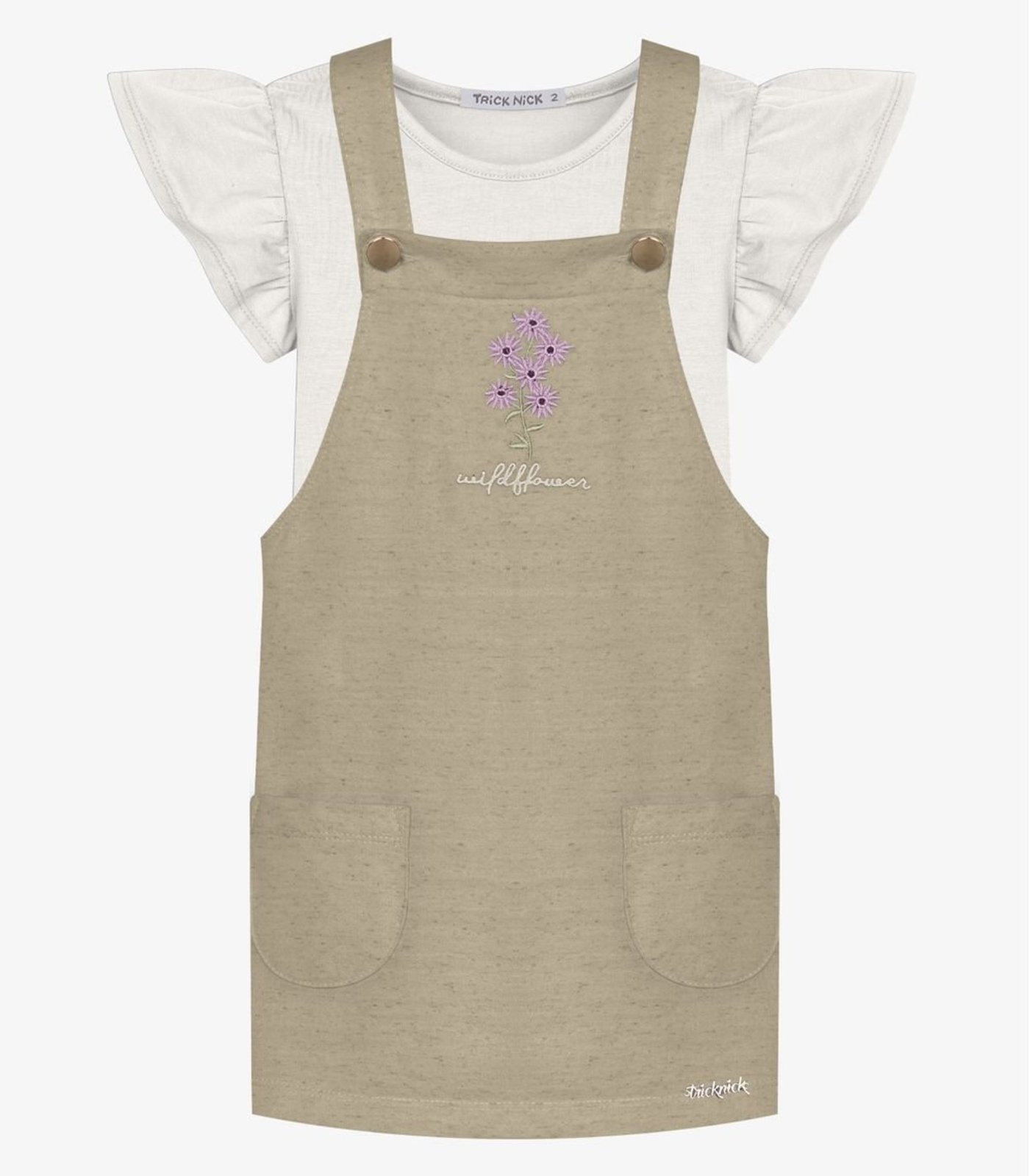 Infantil - Conjunto Blusa Com Salopete Trick Nick Bege