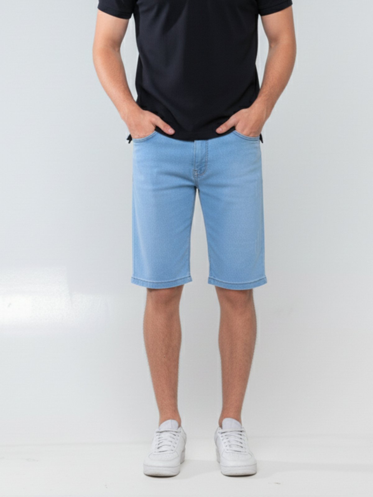Bermuda Jeans Masculina Kovali Delave Básica e Confortável