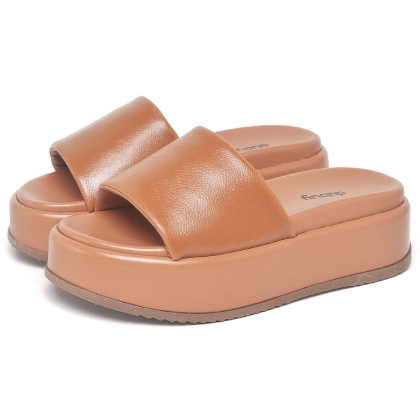 Papete Chinela Tamanco Feminino DUBUY 2062FG Caramelo