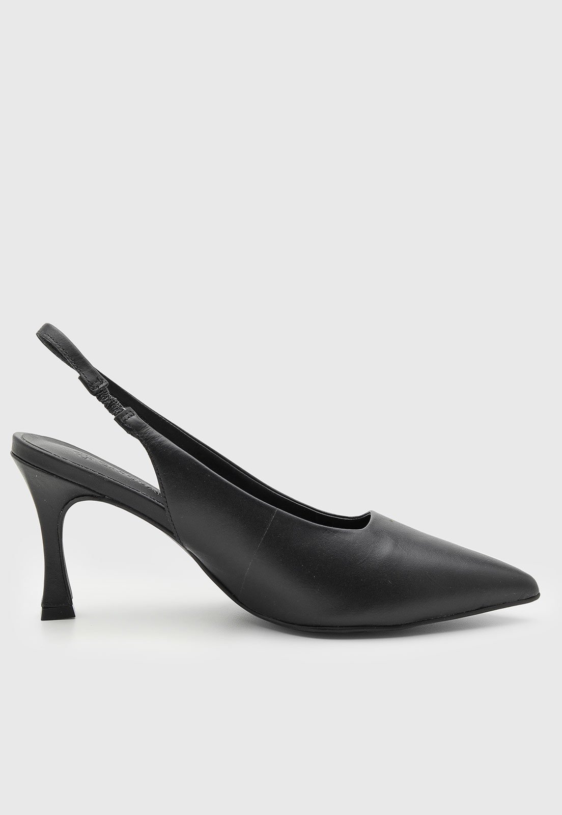 Vista 3 Scarpin Baixo Feminino Capodarte Slingback Salto 9 cm Geométrico Ponta Fina preto Capodarte preto