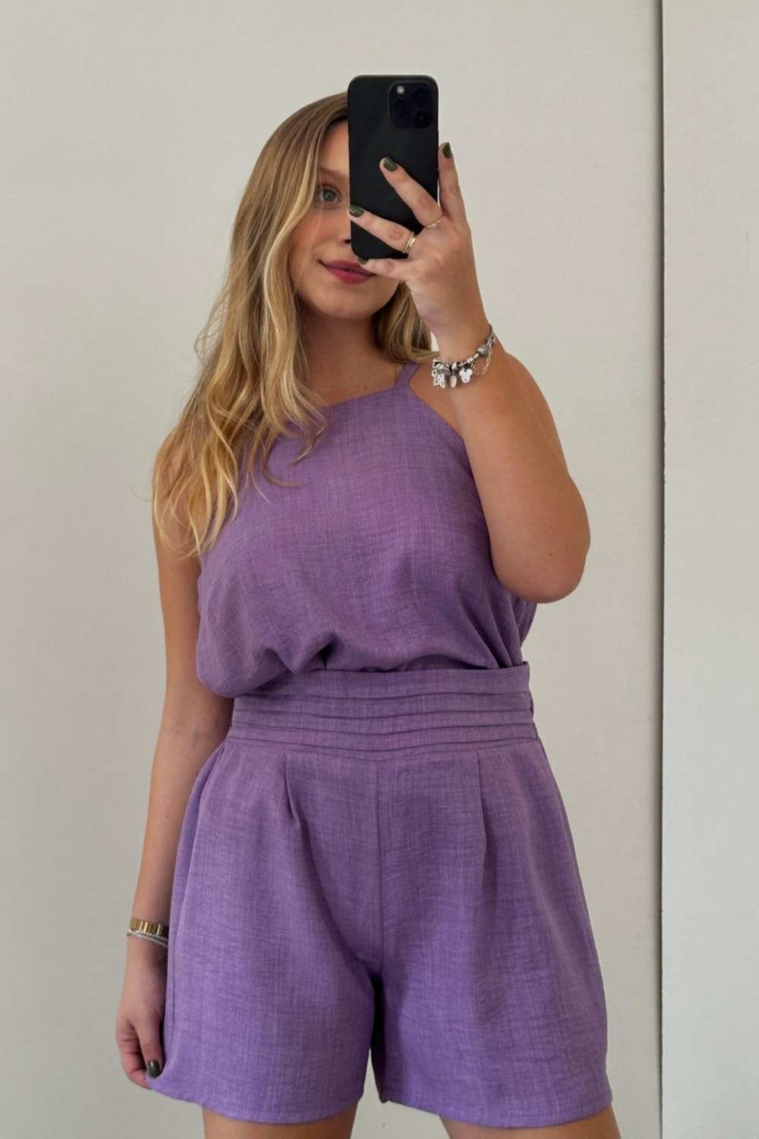 Short Vanibele Crepe Lilás
