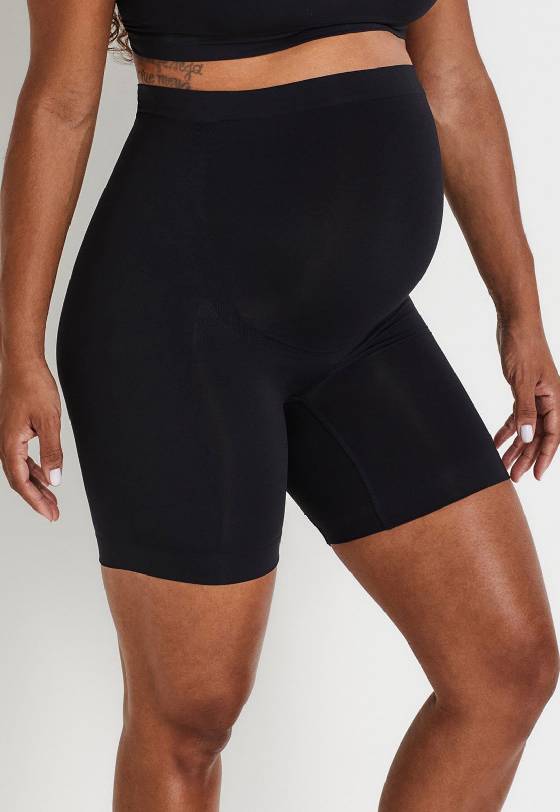 Vista 2 Bermuda Liz Ajustada Gestante Adaptive Skinbreez Preta preto Liz preto