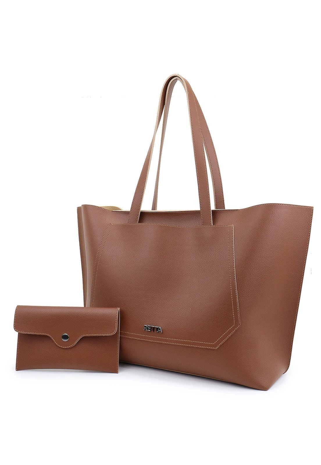 Bolsa Feminina com Bolso e Necessaire Alça de Ombro Espaçosa Prática Retta Oficial