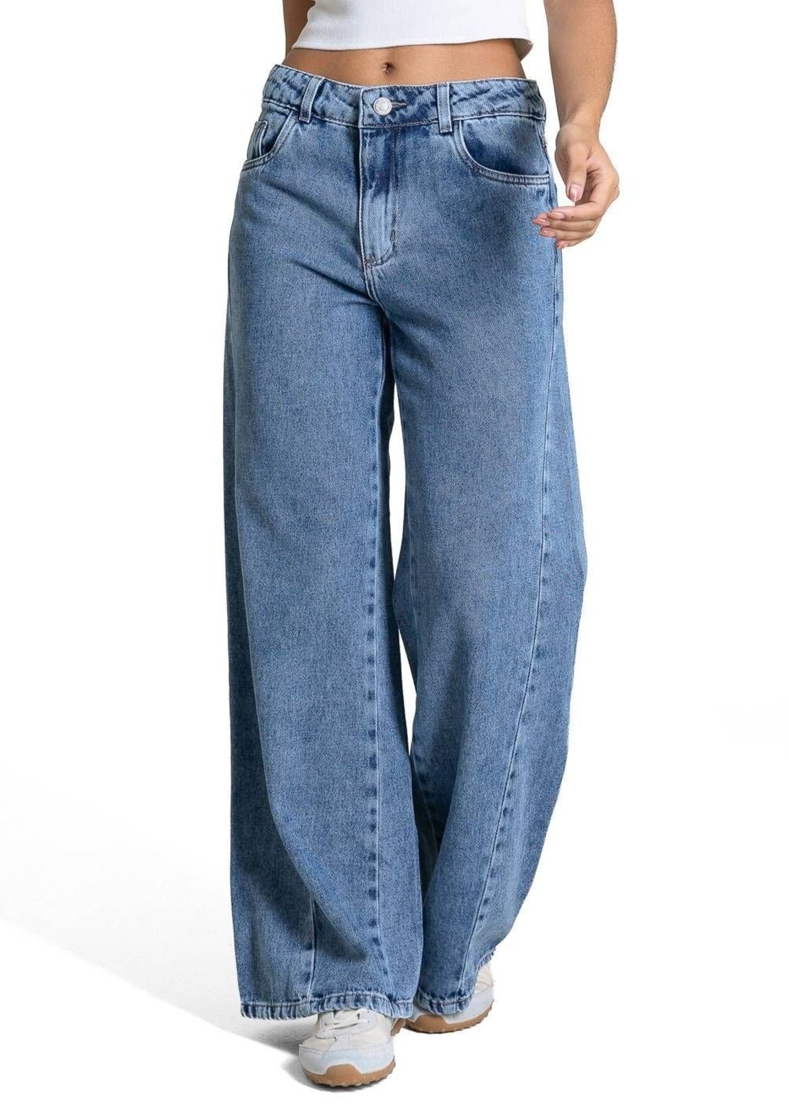 Calça Jeans Sawary Wide Leg Petit - 283892 - Azul - Sawary