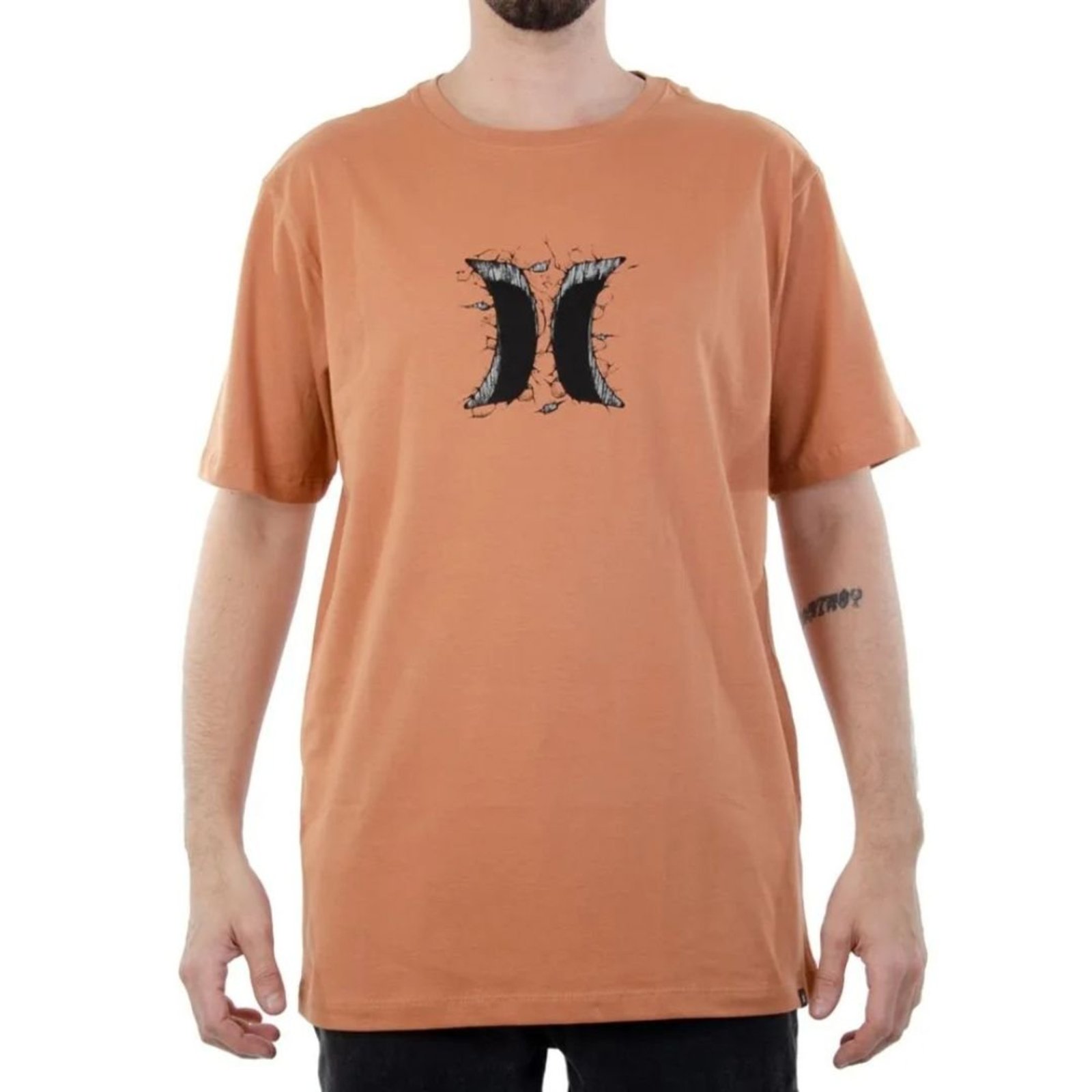 Camiseta Masculina Hurley Hole - LARANJA