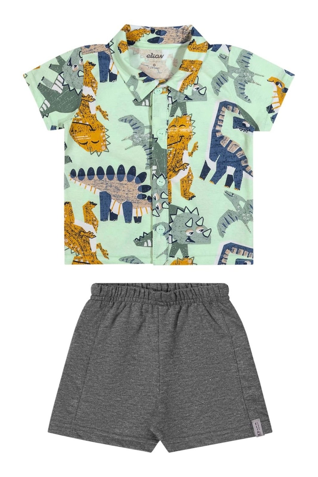 Infantil - Conjunto Menino Camisa Dino Elian Verde
