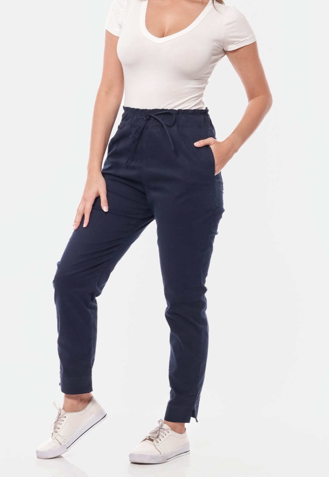 Calça Sarja Skinny Cintura Alta Elástico 3821 Azul