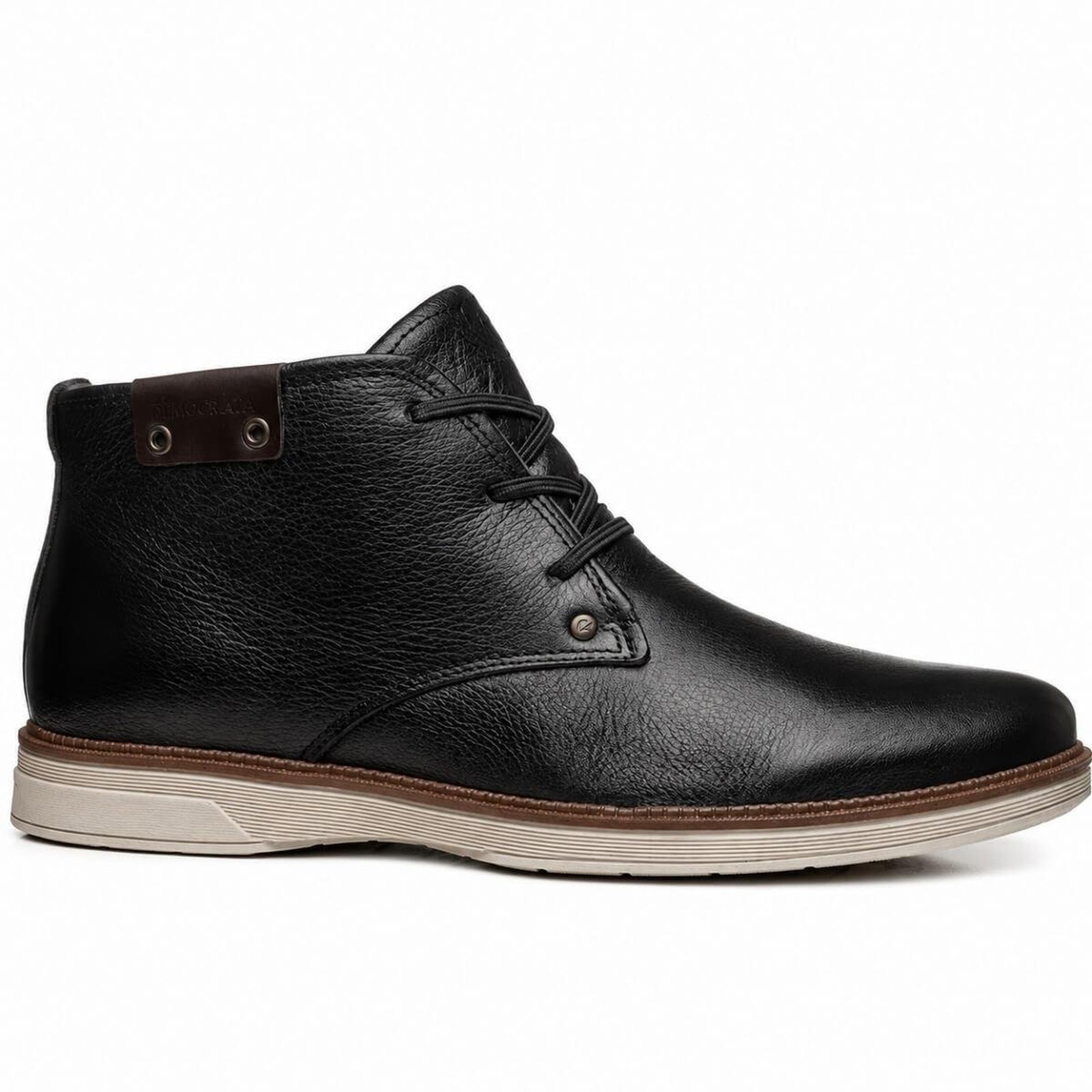 Bota Coturno Cano Curto Couro Pegada 126751 Preto