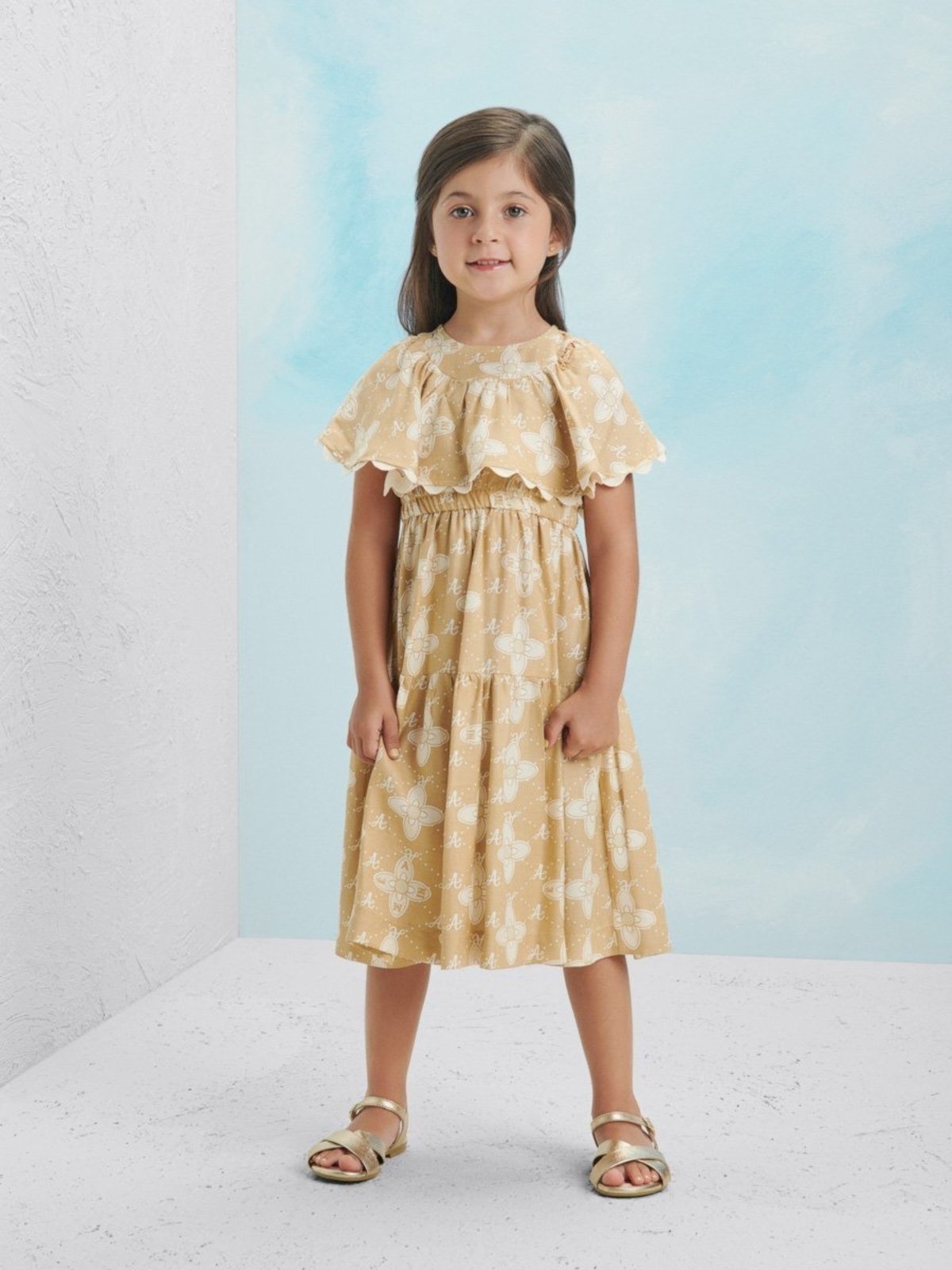Infantil - Vestido Amarelo Floral