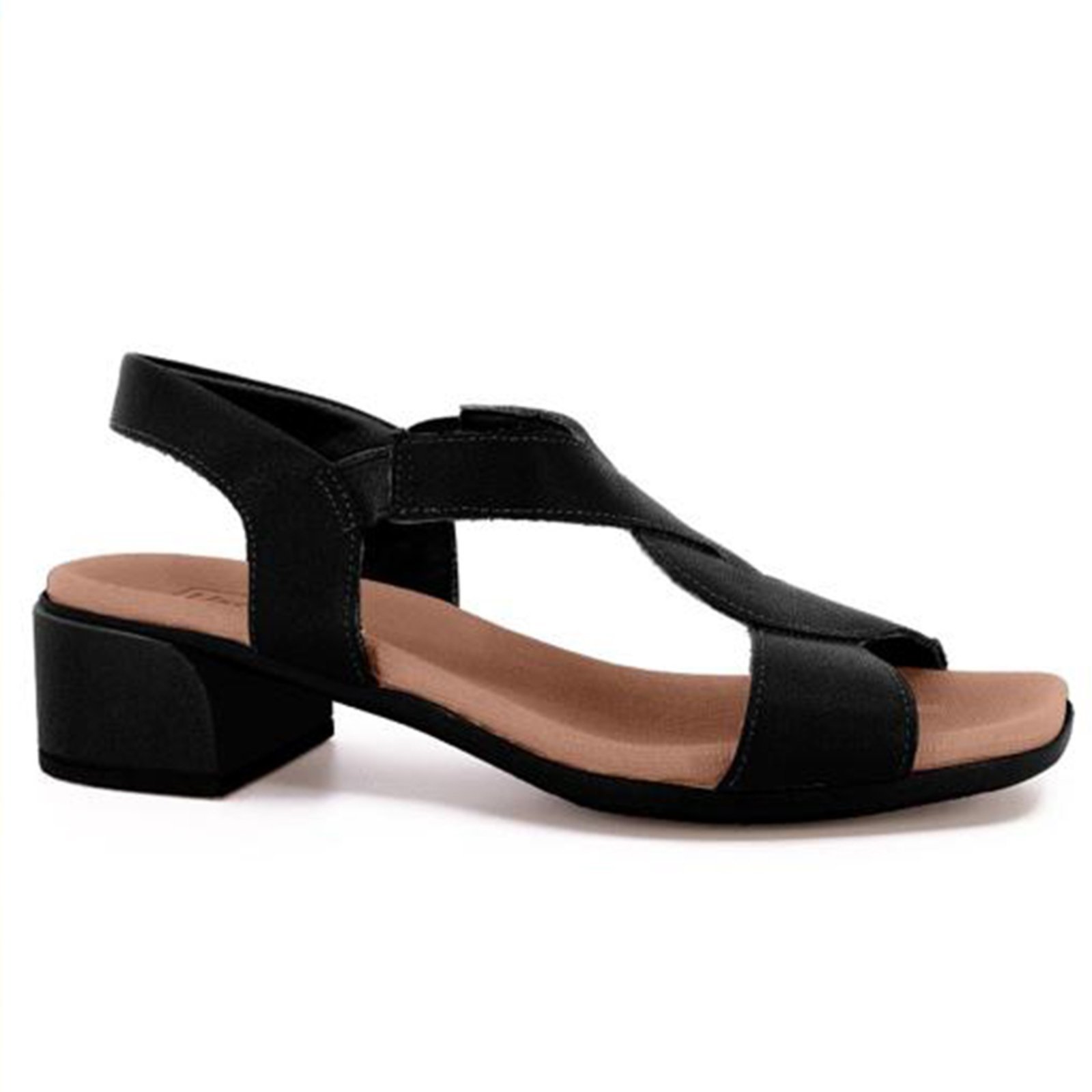 Sandália Bico Quadrado Couro Usaflex Preto – 009