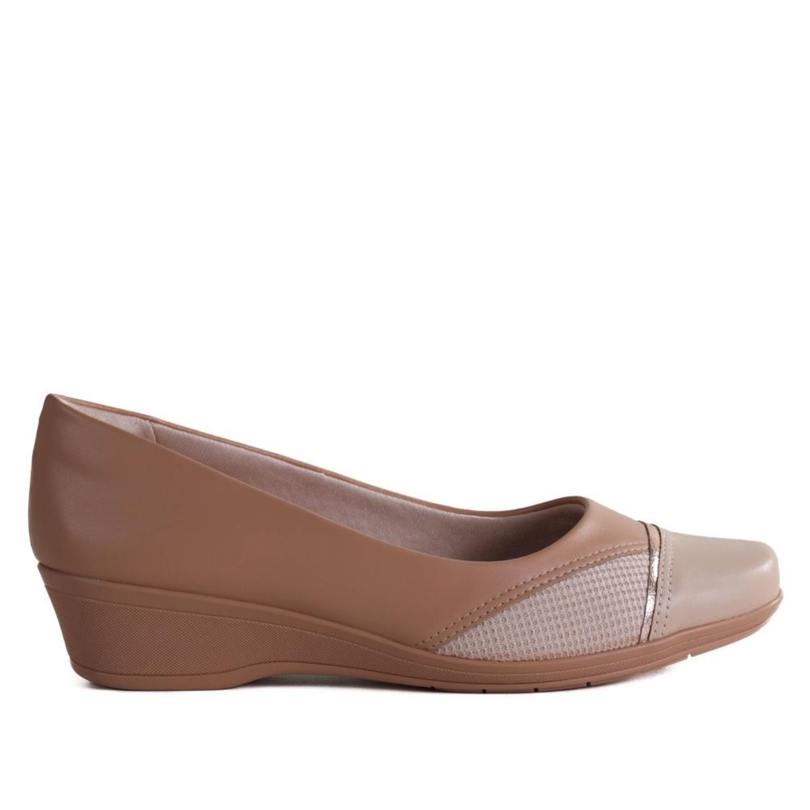 Sapatilha Comfortflex Feminina Anabela 2494302 Nude Incolor