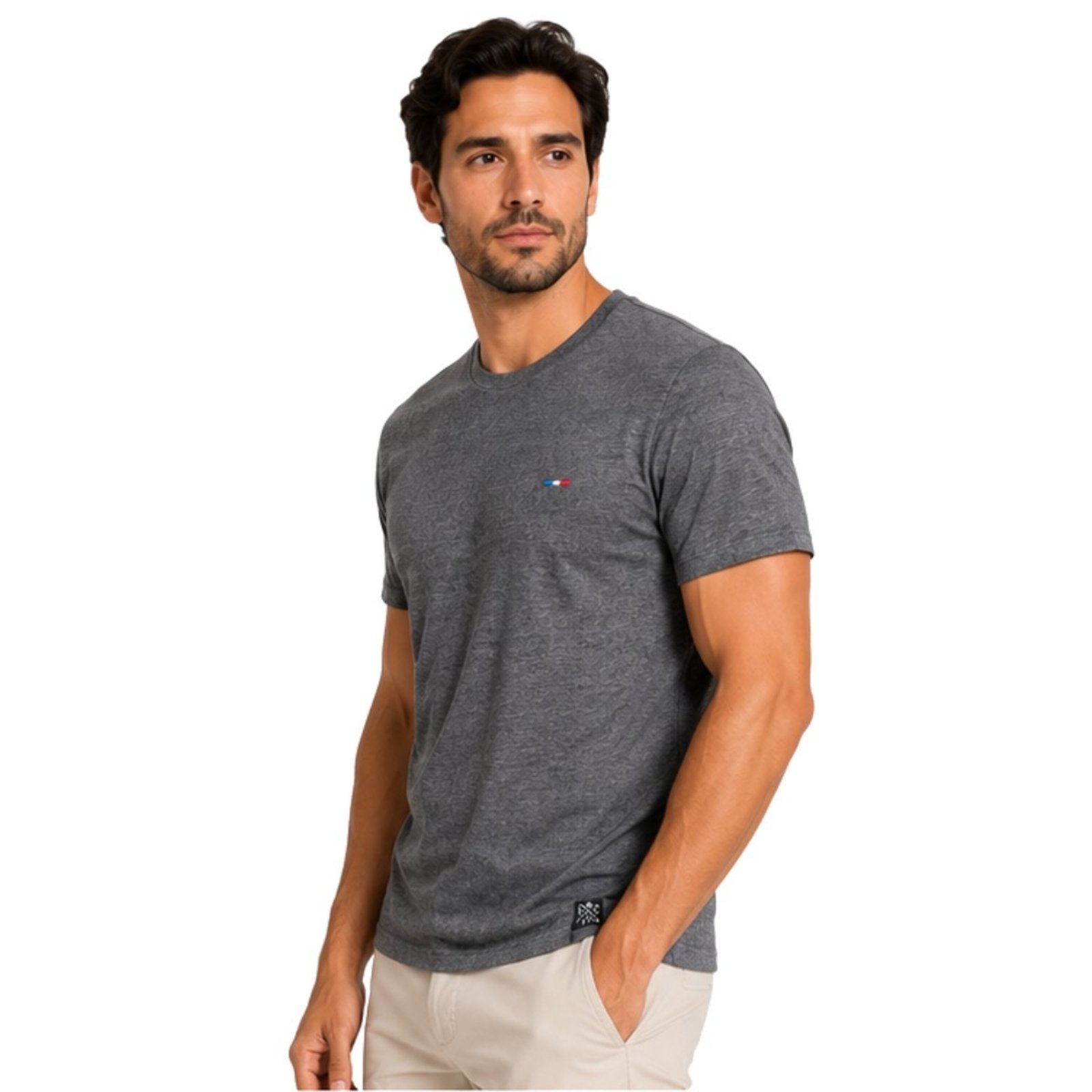 Camiseta Masculina Básica Lisa FMF Conforto Premium Chumbo