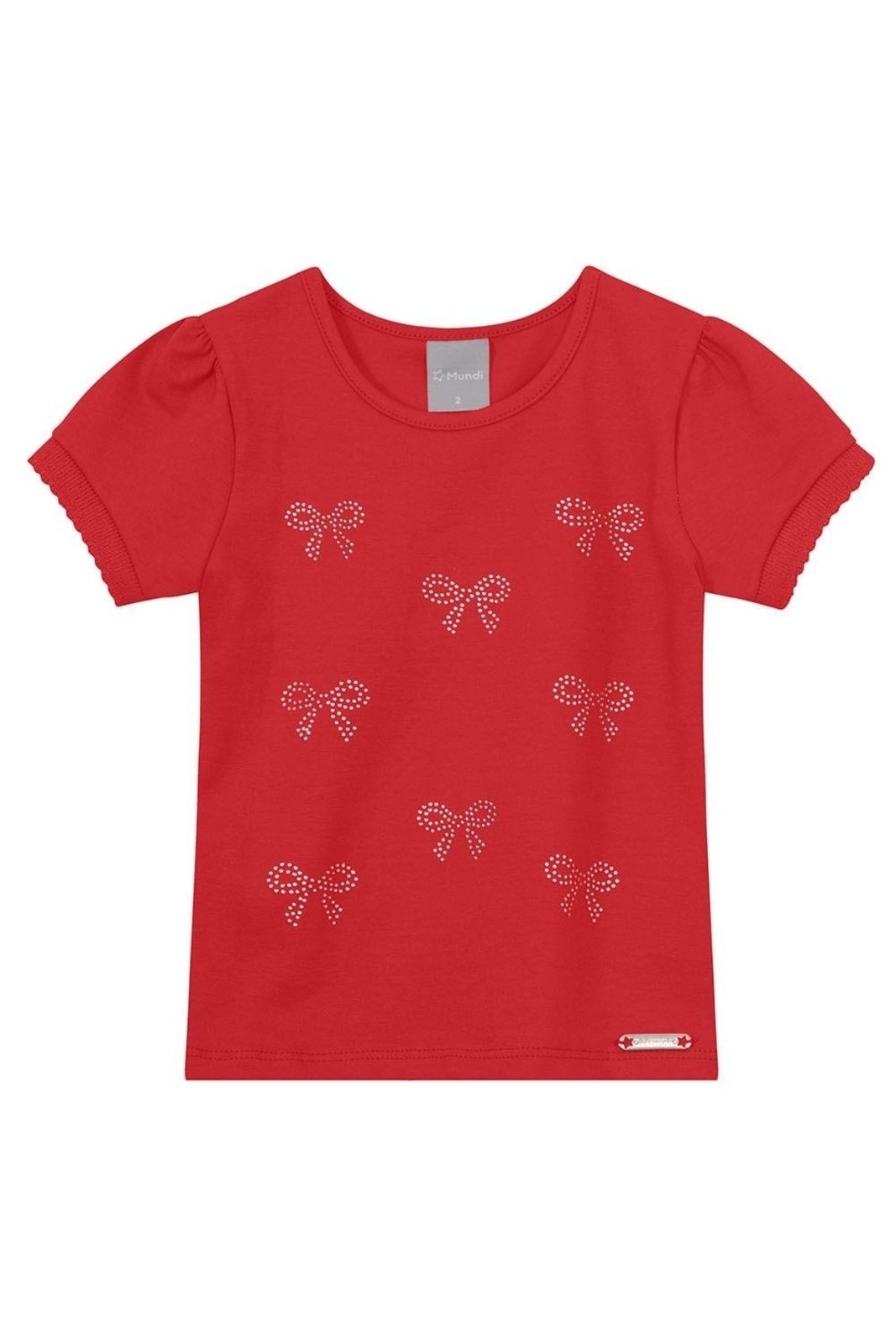Vista 2 Infantil - Blusa menina com laços em strass Mundi Brandili vermelho Brandili vermelho