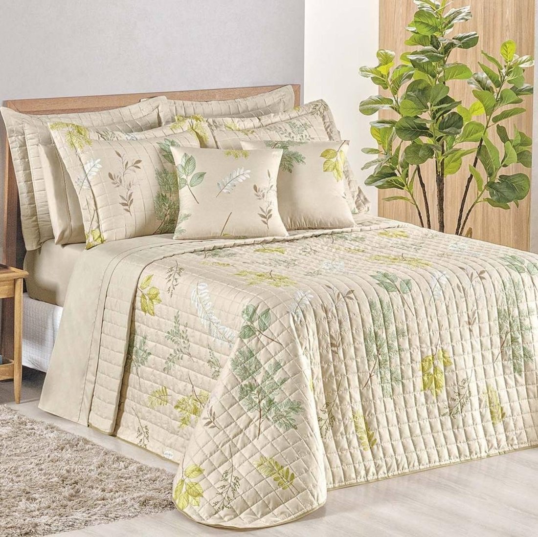 Cobre Leito King Top Line Estampado 180 Fios 3 Peças - Natives - 100% Poliéster