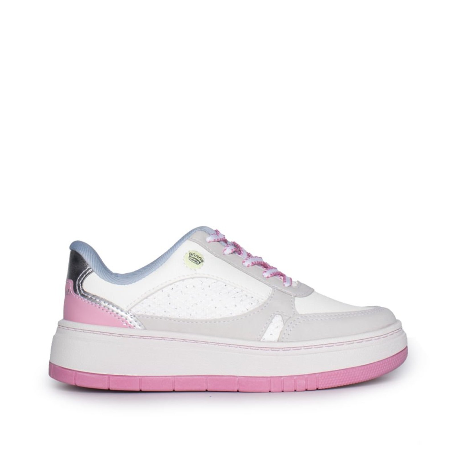 Infantil – Tênis Pink Cats Casual Napa Multicolor Branco/Rosa