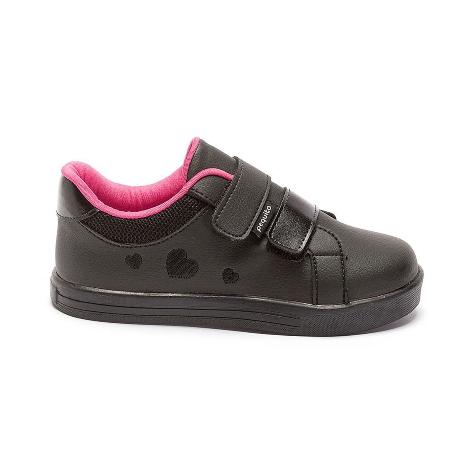Vista 2 Infantil - Tênis Feminino Jogging Menina Escolar Pequito preto Pequito preto