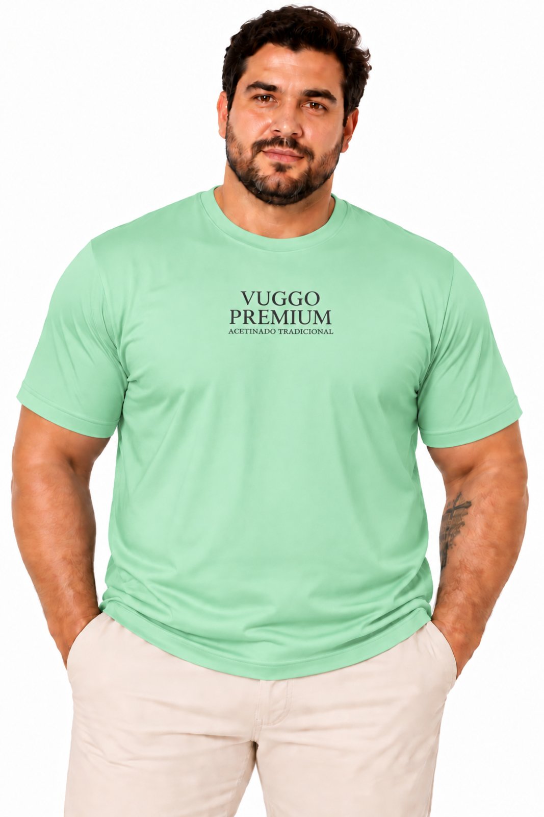 Camiseta Básica Premium D Bell Outlet Fashion Plus Size Verde agua
