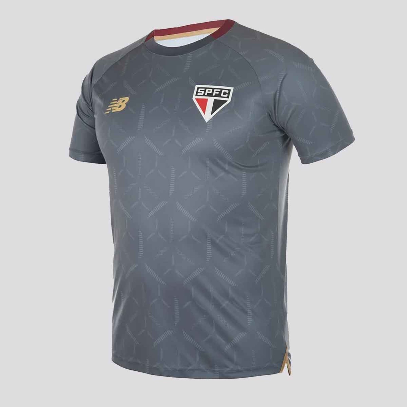 Vista 3 Camisa New Balance São Paulo Treino 2025 cinza New Balance cinza