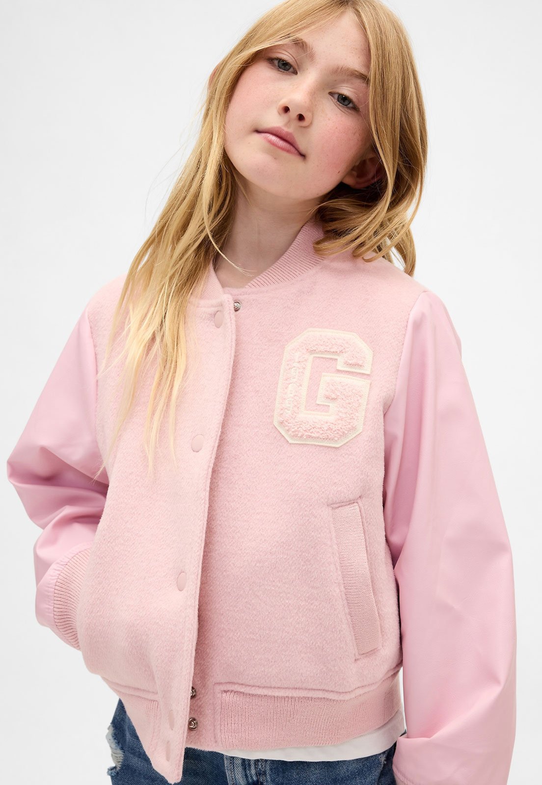 Infantil – Jaqueta GAP Varsity Rosa