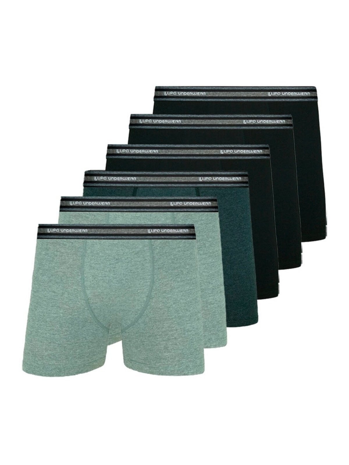Kit com 6 Cuecas Boxer Lupo 523-088 Preto
