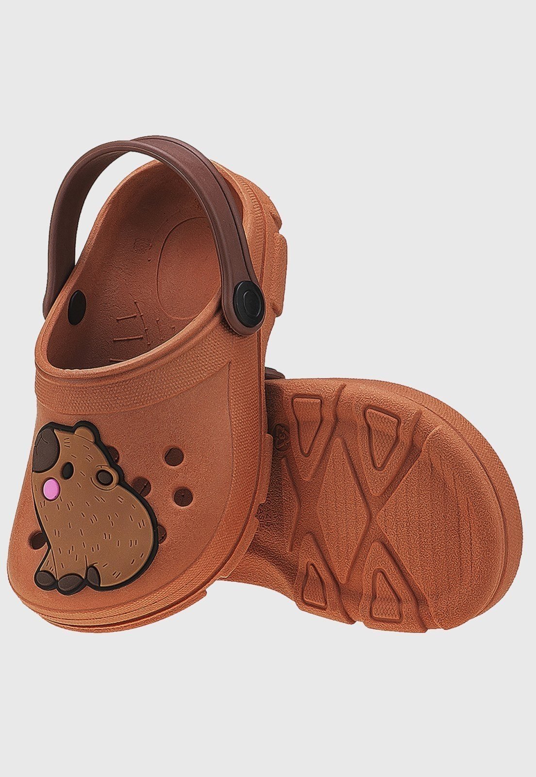 Infantil - Babuche Menina Capivara Fofa Marrom tep
