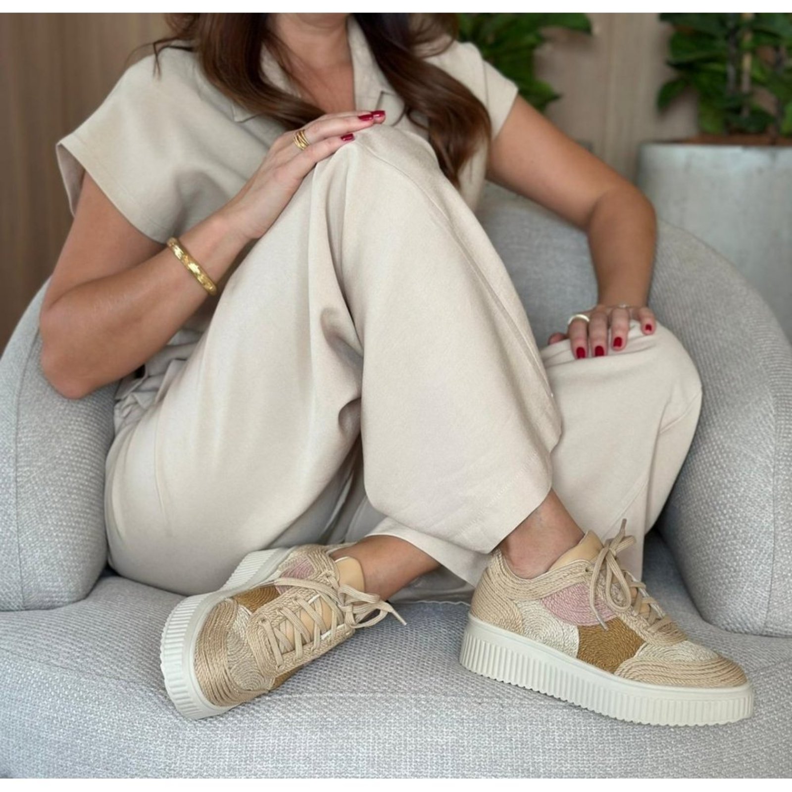 Tênis Bordado Martina Stock Sandals Nude