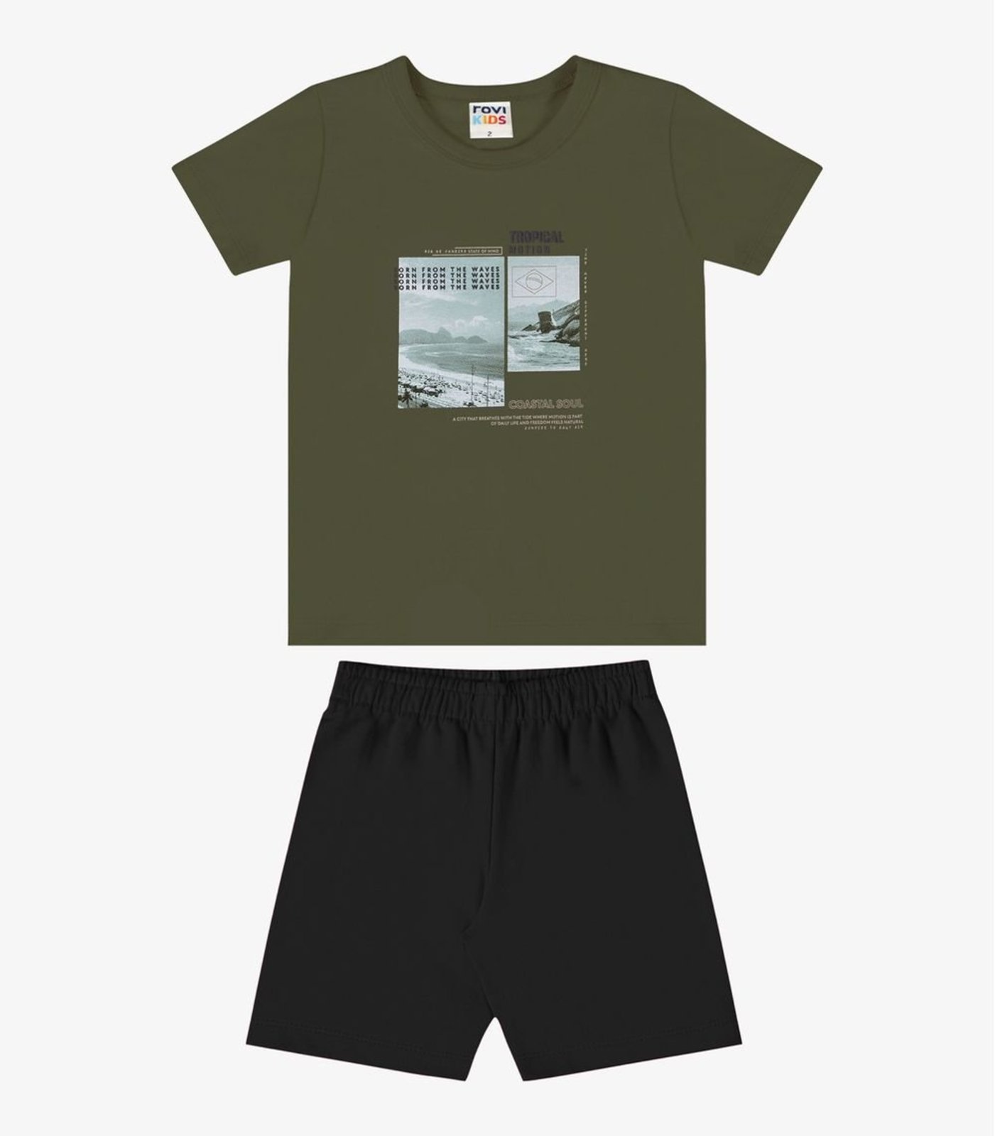 Infantil - Conjunto Verão Menino Com Relevo Rovi Verde