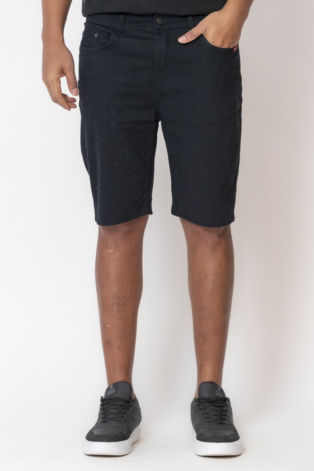 Bermuda Sarja Masculina Básica Polo Wear Preto