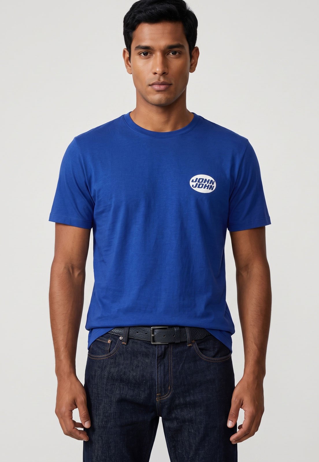 Camiseta Masculina John John Gola Redonda Azul