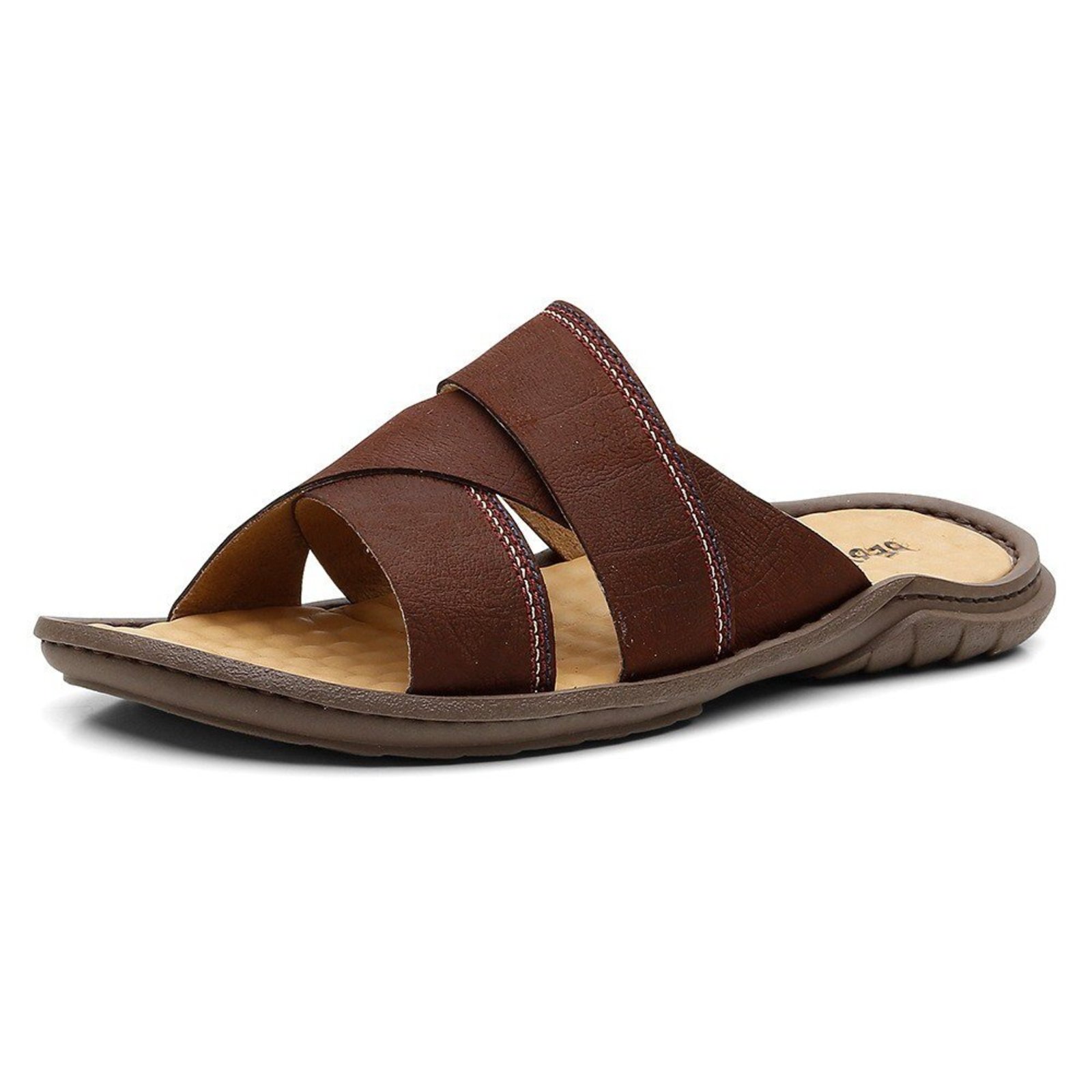 Chinelo Transpassado Centuria Tamanho Especial Em Couro Terracota