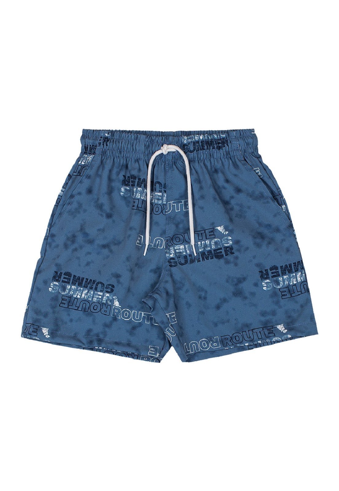 Infantil - Bermuda Boxer Estampado Quimby Azul Marinho