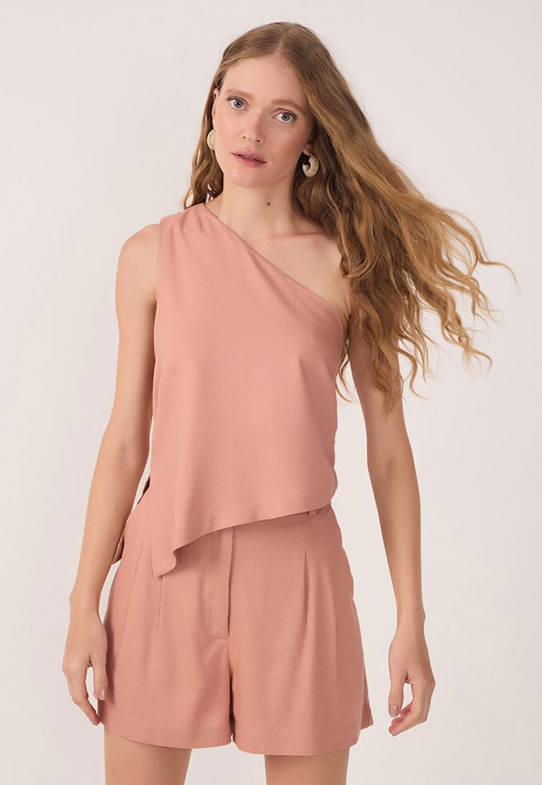 Blusa Dress To Reta Assimétrica Rosa