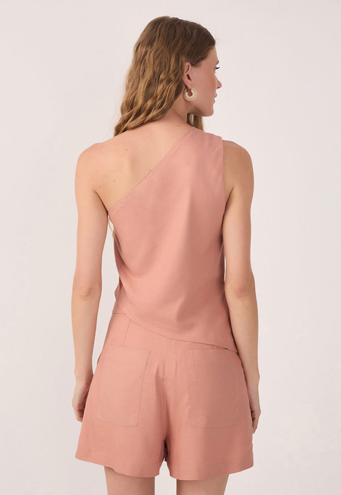 Vista 3 Blusa Dress To Reta Assimétrica rosa Dress to rosa
