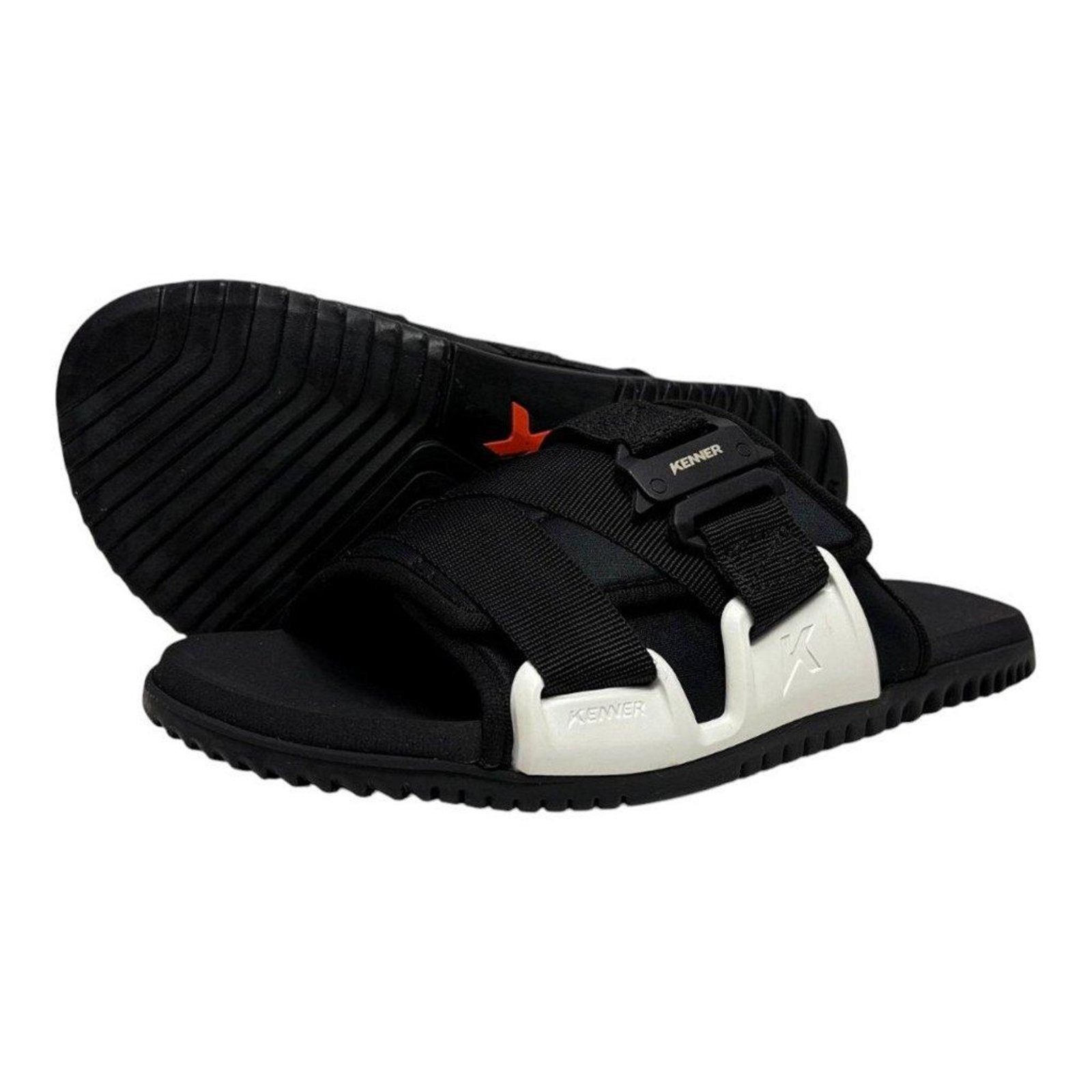 Chinelo Kenner Hyper-Z Fit Nylon Masculino Preto e Branco Preto