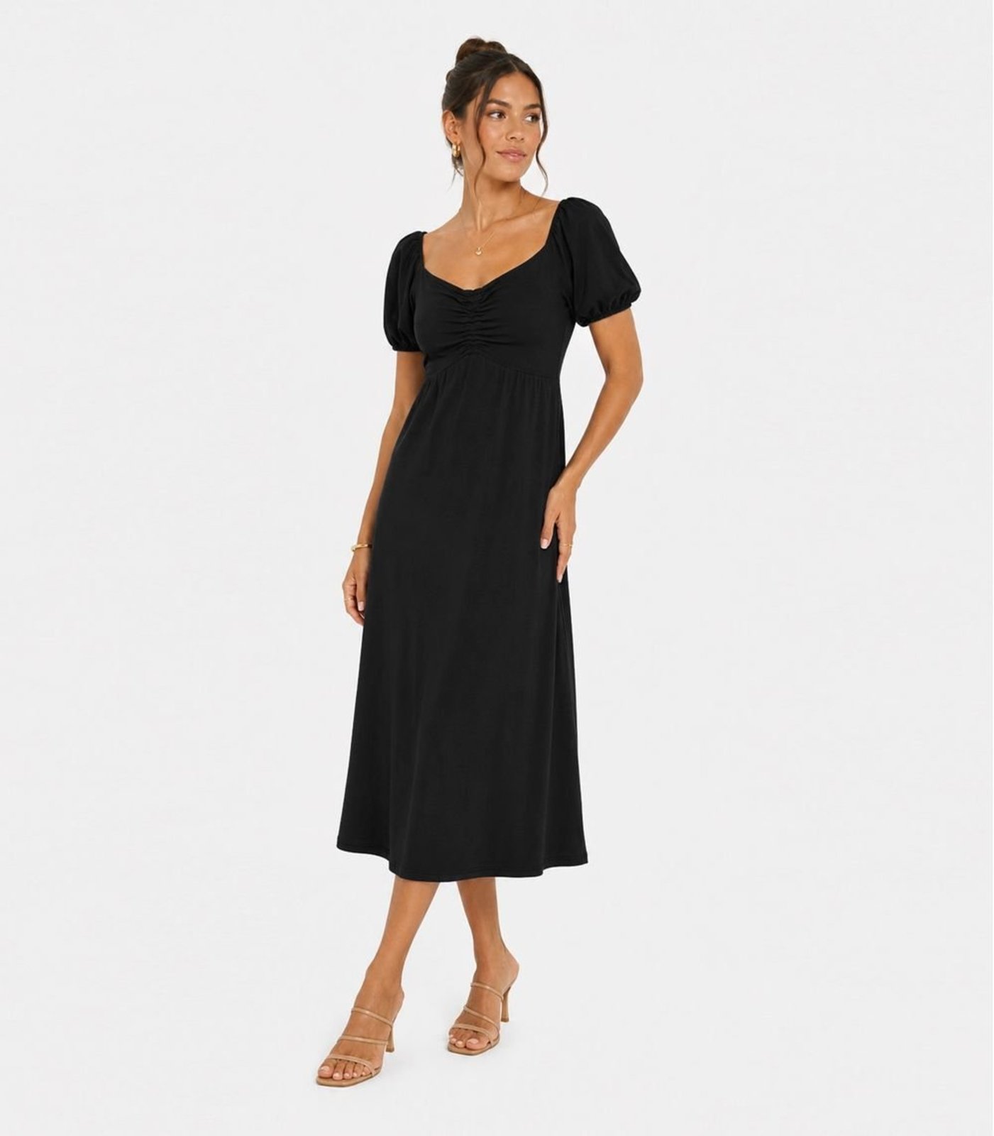 Vestido Midi Feminino Visco Premiere Infinita Cor Preto