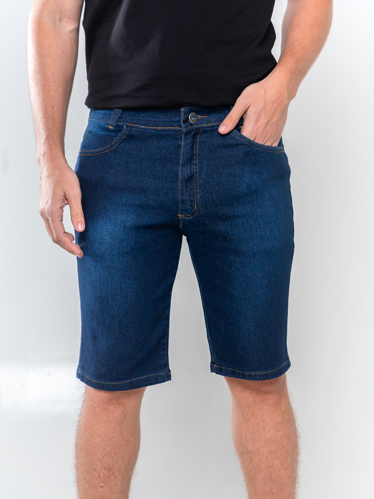 Bermuda Jeans Masculina Alpha Street Wear Confortável Básica