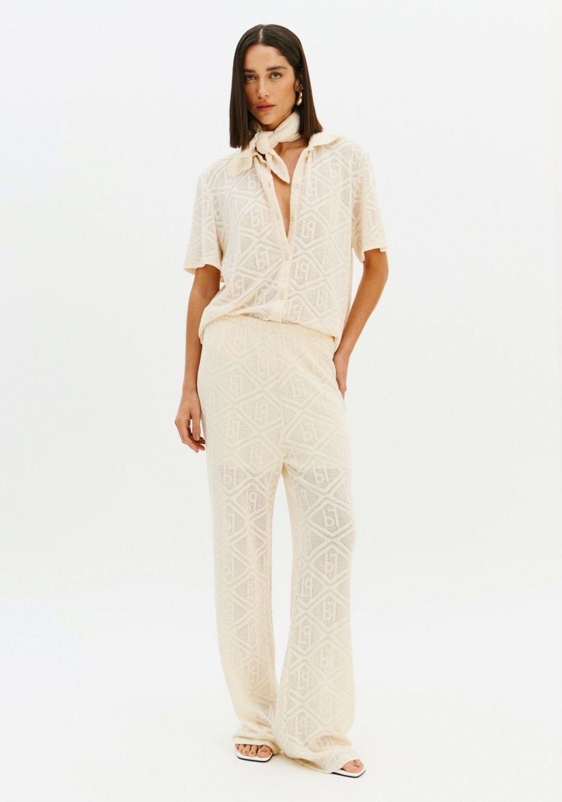 Calça Wide Leg Com Cintura Alta Sport Easy