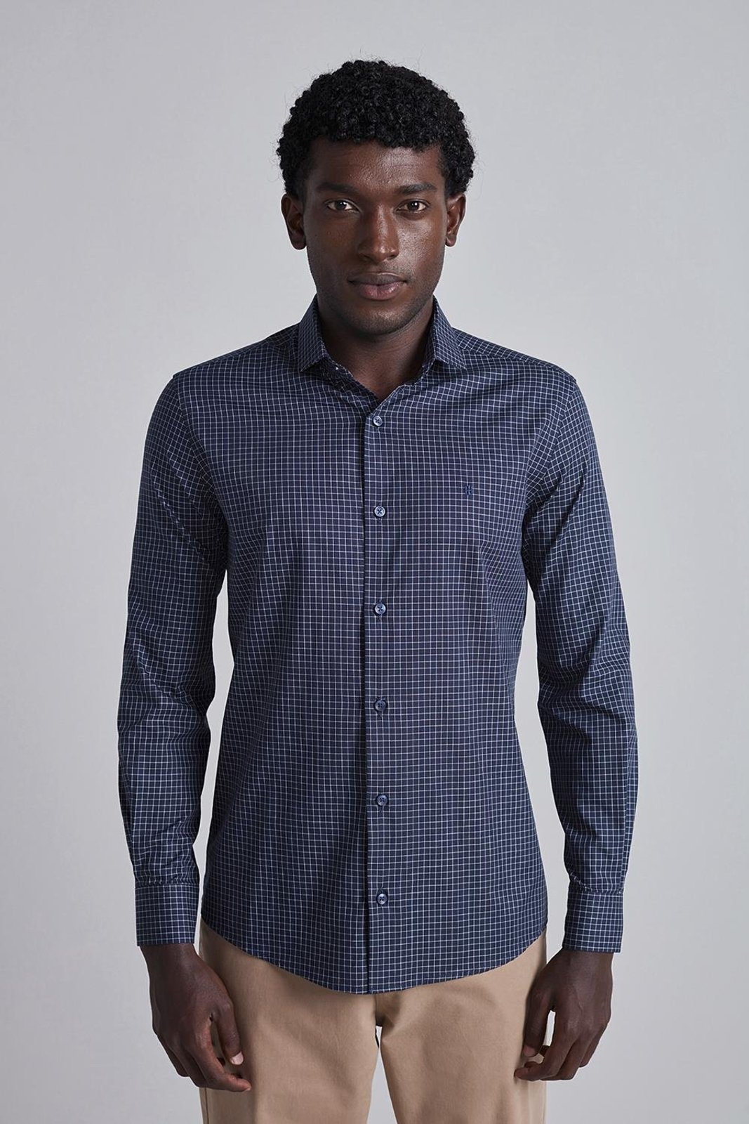 Camisa Masculina Elegante Manga Longa Slim Highstil