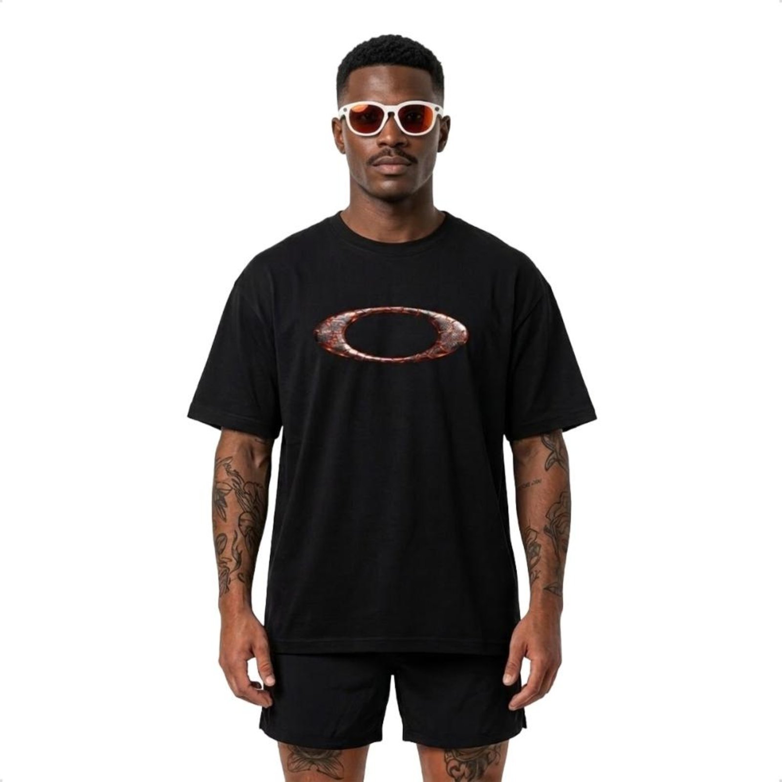 Camiseta Oakley Masculina Ellipse Magma Casual Preto