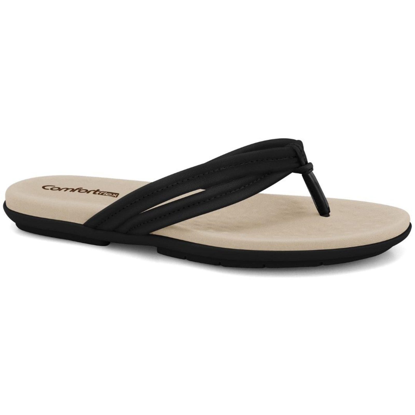 Chinelo Feminino Tira Dupla Preto Comfortflex 2440304-4