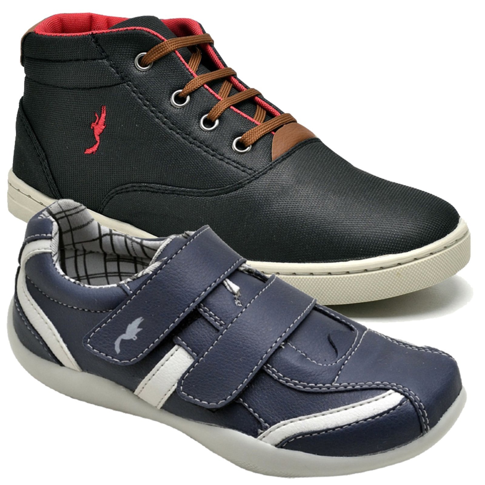 Infantil – Kit 2 Pares Sapatênis Polo Blu Infanto Juvenil Menino Conforto dia a dia Casual Preto e Azul