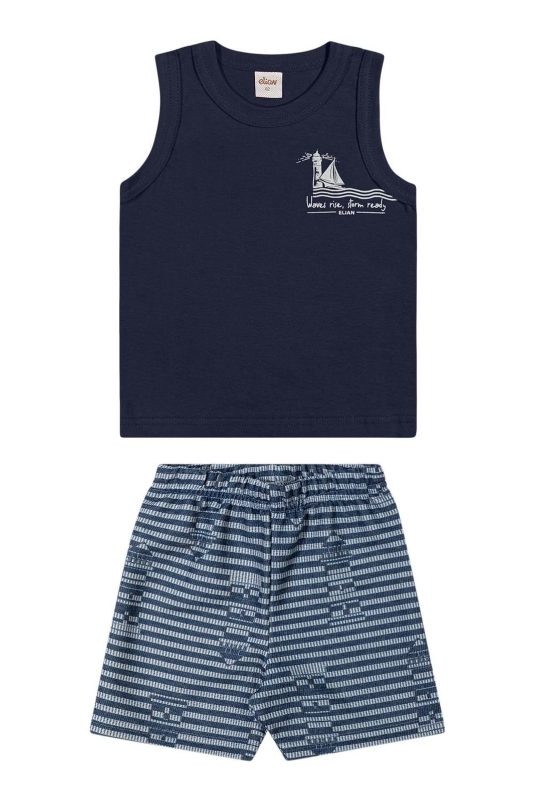 Infantil - Conjunto Curto Menino Farol Elian Azul