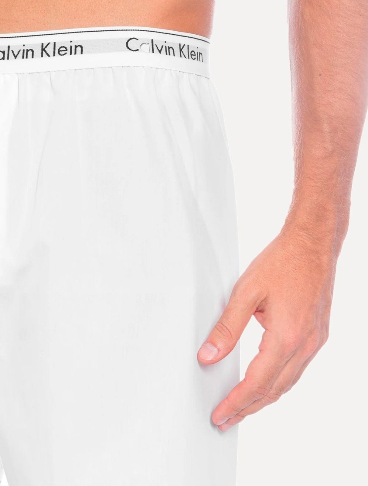 Vista 3 Cueca Calvin Klein Samba Canção Tricoline Branca branco Calvin Klein branco