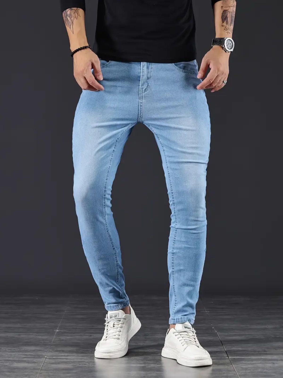 Calça Jeans Masculina Alpha Street Wear Basica e Confortavel Ideal Dia a Dia Azul