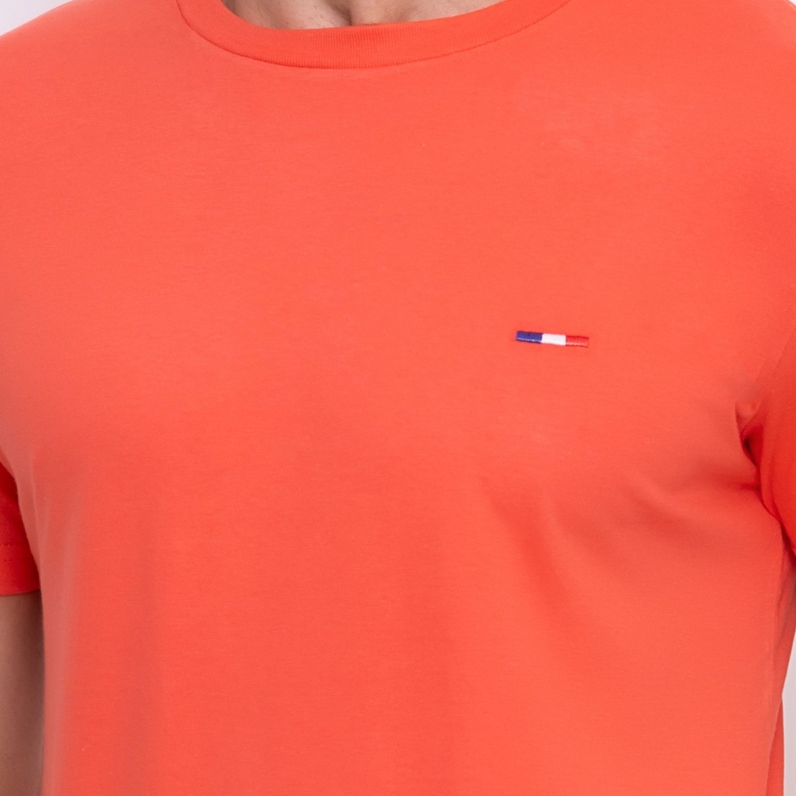 Vista 3 Kit 3 Peças Camisetas Básicas Masculina FMF em Algodão Premium no Estilo Tommy Bordado França Cinza Laranja Branca multicolorido FMF multicolorido