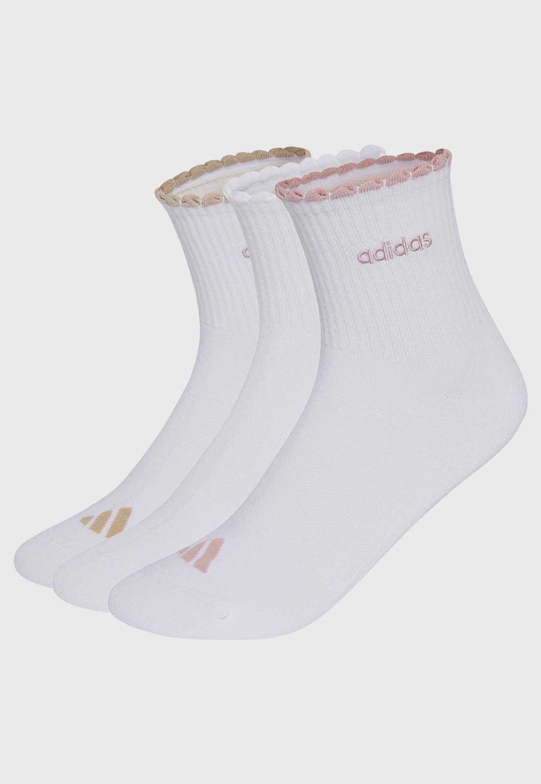 Kit 3 Meia adidas Performance Cano Curto Branca