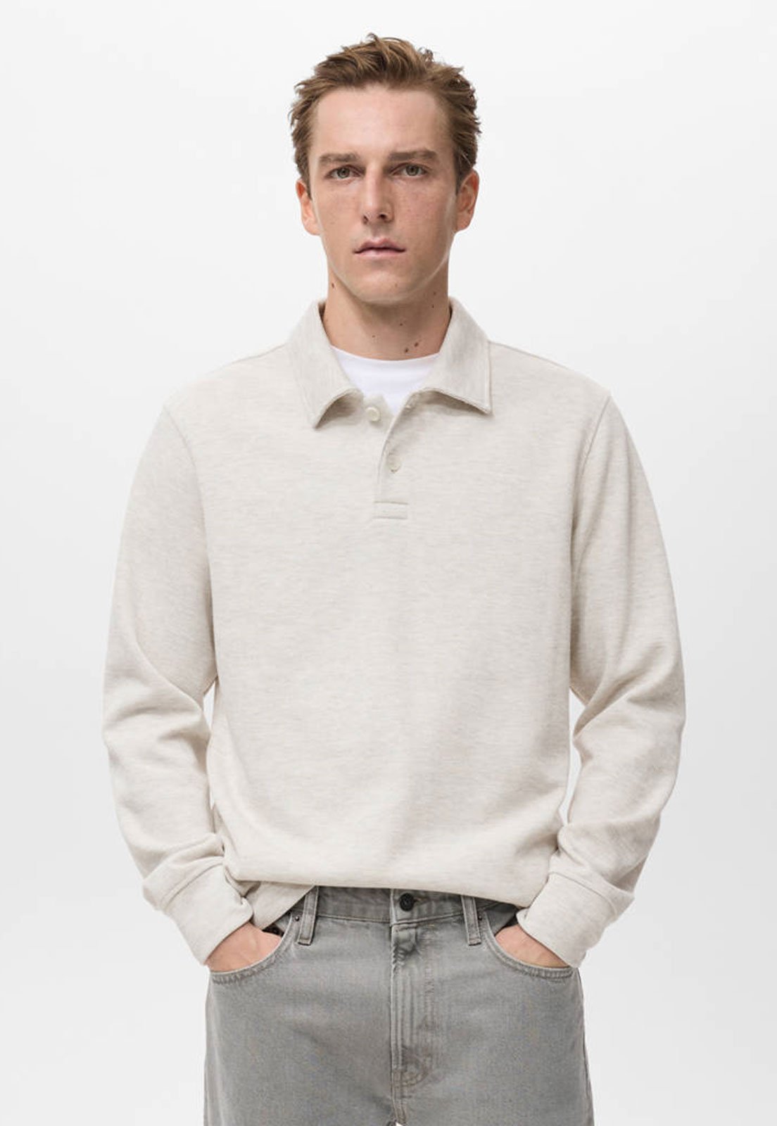 Blusa Polo Masculina Mango Off-White
