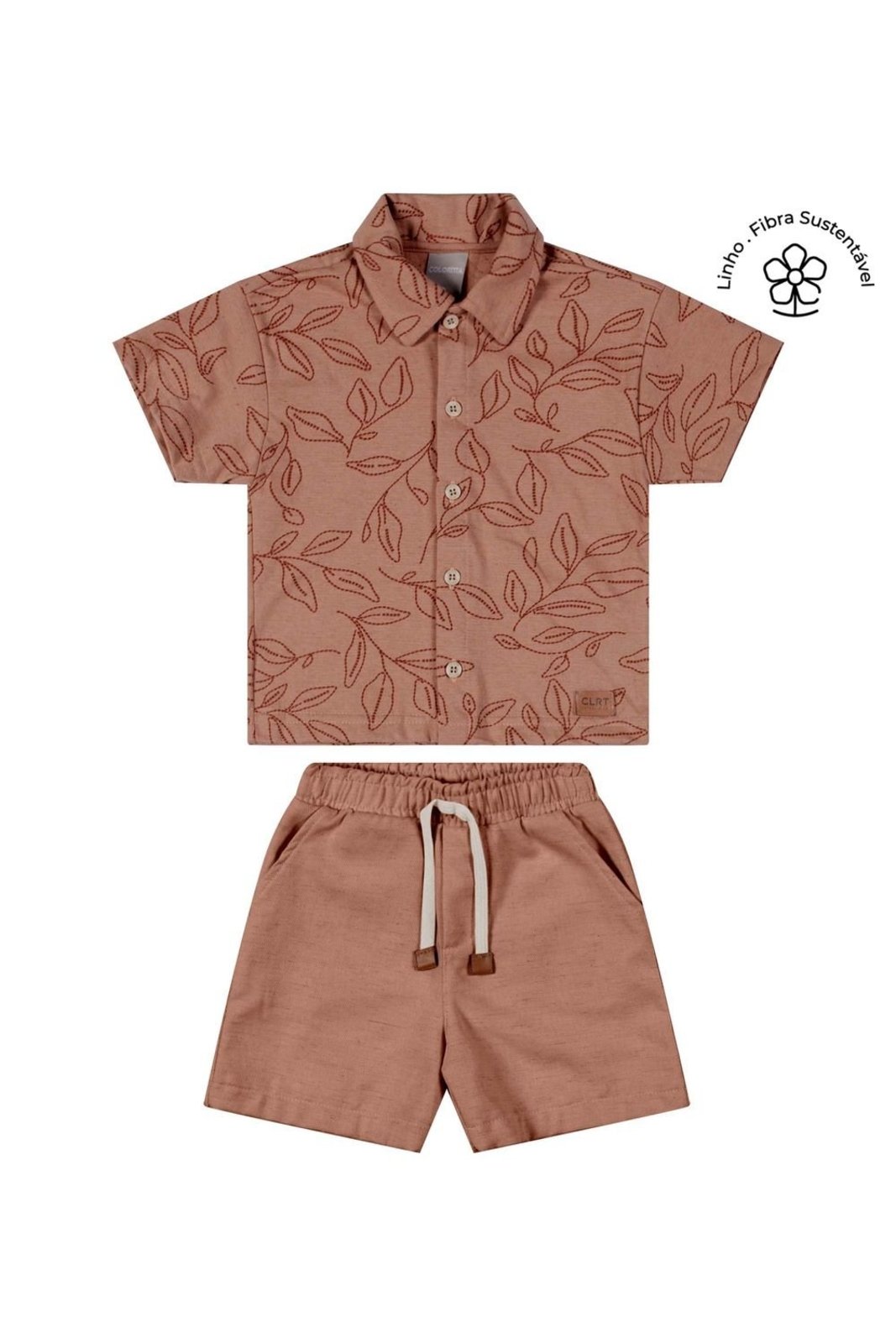 Infantil - Conjunto Menino Folhagem Colorittá Marrom